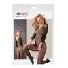 No:Xqse - Fishnet Catsuit Bodystocking S/L. Seksowny czarny bodystocking z otwartym kroczem i rękawem 3/4