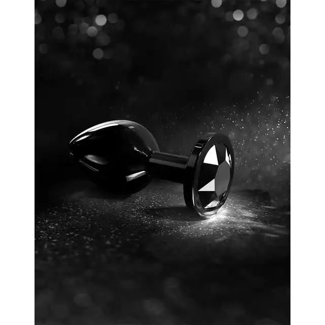 Dorcel - Diamond Plug S Black. Elegancki metalowy plug z czarnym diamencikiem. 