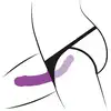 Sweet Smile - Super Soft Double Strap-On. Regulowany pas strap-on z podwójnym dildo, ultra gładki materiał. Podwójna przyjemność
