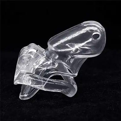 Passion Labs - Chastity Cage Hard Plastic Transparent. Przezroczysta klatka na penisa zamykana na zamek. Oddaj władzę nad swoim członkiem