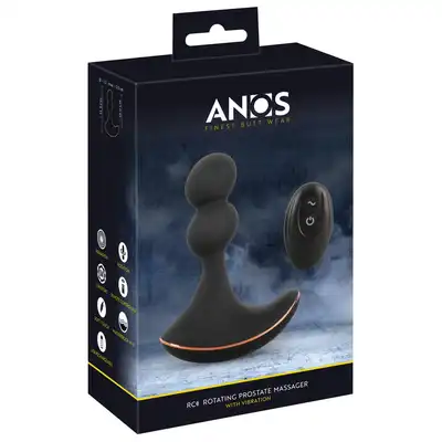 Anos - RC Rotating Prostate Massager with Vibration. Stymulator prostaty z funkcją rotacji i wibracji, podwójne kulki stymulacyjne