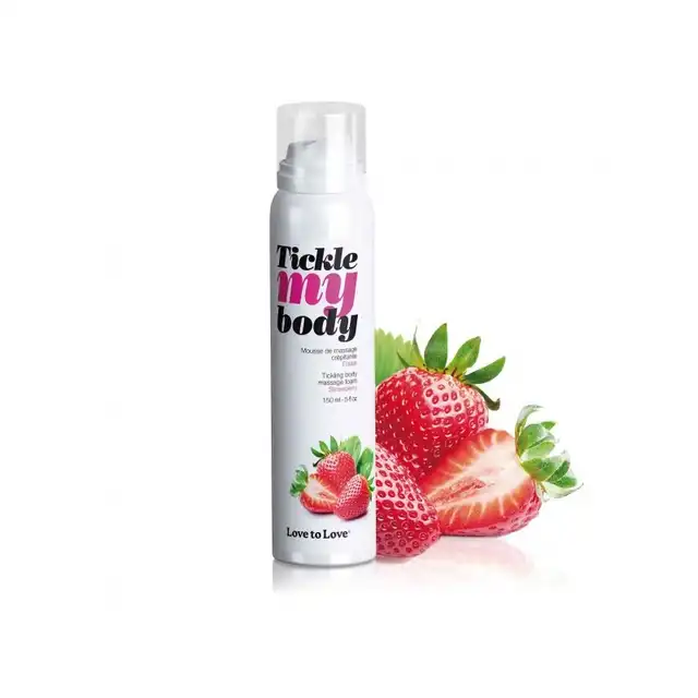 Love To Love - Tickle My Body Massage Foam Strawberry. Gęsta pianka do masażu z efektem mrowienia o zapachu soczystej truskawki