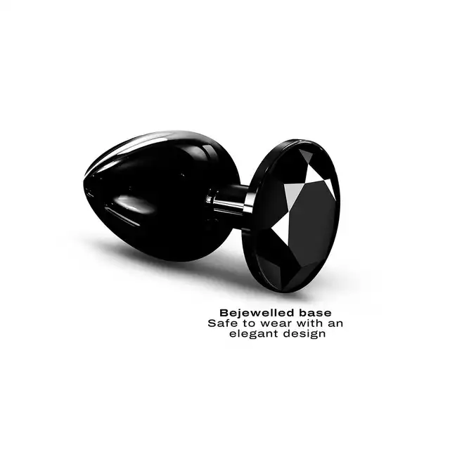 Dorcel - Diamond Plug Size L. Metalowa wtyczka analna z czarnym diamencikiem, ponad 4 cm średnicy