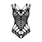 Obsessive - B139 Teddy S/M/L. Czarne body z otwartym krokiem, super rozciągliwy materiał dopasowujący się do ciała