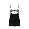Obsessive - Serena Love Chemise XS/S. Czarna delikatna koszulka i stringi. Piękna koronka na biuście i delikatnie rozkloszowany dół