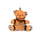 Master Series - Gagged Teddy Bear Keychain - unikatowy prezent. Mini miś z gagiem i łańcuchami z opcją przypięcia
