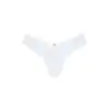 Obsessive - Heavenlly Panties M/L. Białe damskie figi, gładka prześwitująca siateczka i kwiatowa haftowana koronka