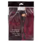 Kiss Me - Stockings 15DEN Black L/XL. Gładkie pończochy w eleganckim czarnym kolorze. Wykończone zmysłową koronką, szyte ręcznie