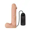 Baile - Ultra Passionate Harness Vibrator 10.2". Uprząż strapon z dużym dildem z funkcją wibracji i pilotem sterującym mocą
