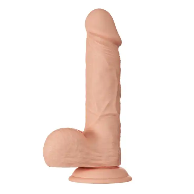 Baile - Beautiful Bahamut 8.5`. Naturalistyczne, żylaste dildo z jądrami i zarysowaną żołędzią. Podwójny, elastyczny materiał doskonale imituje ludzką skórę