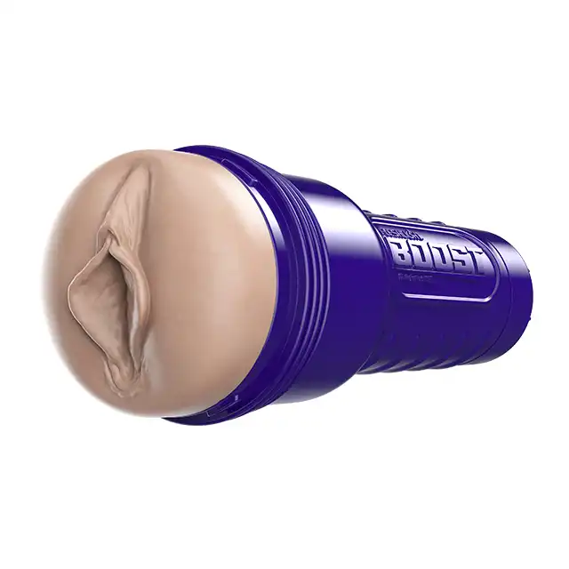 Fleshlight - Boost Bang. Nowoczeny masturbator z realistyczną pochwą i teksturowanym rękawem z pierścieniami, wypustkami i żłobieniami