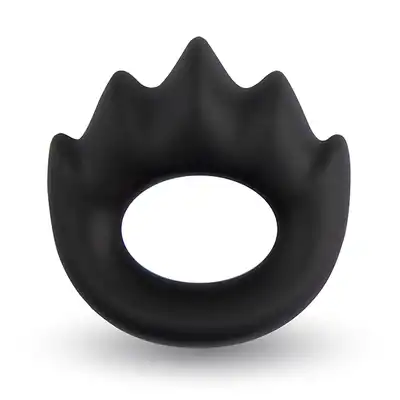 Velv'Or - Rooster Xander Oval Cock Ring With Stimulation Projections - czarny ring na penisa z pięcioma wypustkami stymulującymi. 