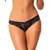 Obsessive - Serena Love Panties XS/S. Mocno wycięte figi z koronki o kwiatowym wzorze. Idealne w ciągu dnia i na gorące wieczory