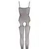 No:Xqse -  TW Catsuit Fishnet Bodystocking S/L. Prowokacyjnie prześwitujący bodystocking z siateczki typu kabaretka z otwartym kroczem 