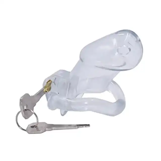 Passion Labs - Chastity Cage Hard Plastic Transparent. Przezroczysta klatka na penisa zamykana na zamek. Oddaj władzę nad swoim członkiem
