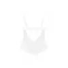 Obsessive - Heavenlly Crotchless Teddy M/L. Białe body z otwartym krokiem, wykończone elegancką koronką, idealne na noc poślubną