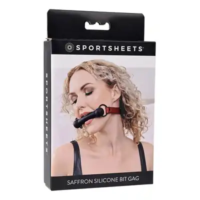 Sportsheets - Saffron Silicone Ball Gag. Wygodny knebel do zagryzania z regulowaną uprzężą z wegańskiej skóry