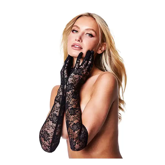 Baci - Allover Opera Lace Glove. Tajemnicze i eleganckie rękawiczki operowe z mocnym motywem kwiatowym