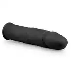 Easy Toys - The Extender Black. Czarna silikonowa przedłużka na penisa, realistyczny design z żyłkowatym trzonem