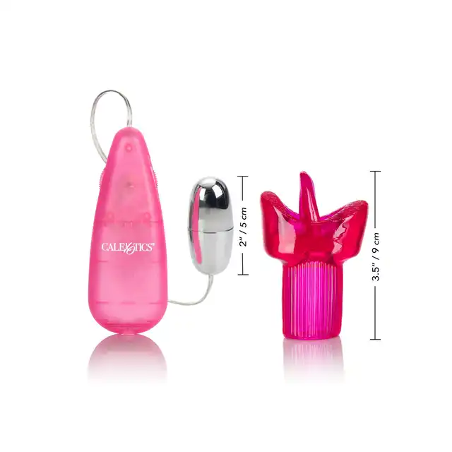 CalExotics - Clit Kisser Pink. Rozkoszny stymulator oralny do łechtaczki, drażniące wibracje regulowane pokrętłem