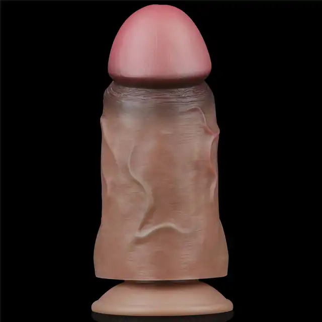 LoveToy - 7'' Dual Layered Platinum Silicone Cock. Realistyczne dildo z dwuwarstwowego silkonu z przyssawką, naturalne doznania i miękkość materiału