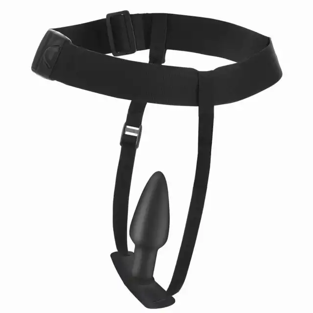 Master Series - Bum-Tastic Vibrating Anal Plug z Uprzężą i Pilotem. Wibrująca uprząż w formie bielizny z korkiem analnym