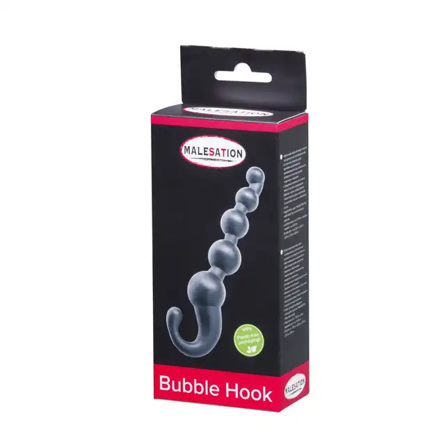 Malesation – Bubble Hook. Silikonowe koraliki analne z wygodnym uchwytem. 17,5 cm długości