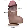 LoveToy - 7'' Dual Layered Platinum Silicone Cock. Realistyczne dildo z dwuwarstwowego silkonu z przyssawką, naturalne doznania i miękkość materiału