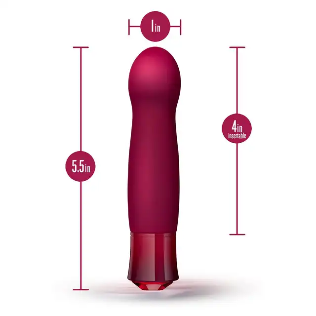 Oh My Gem - Classy Garnet Red - odkryj intensywność przyjemności z klasycznym wibratorem do punktu G w burgundowym kolorze!
