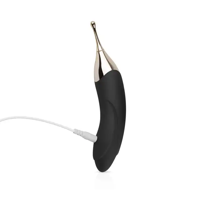 Easy Toys - Pointer Vibe Black. Precyzyjny wibrator do stymulacji łechtaczki, smukłą zaokrągloną i elastyczna końcówka
