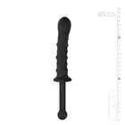 Easy Toys - The Handler Black Silicone Dildo With Handle. Podwójne silikonowe dildo z licznymi wypustkami i drugim gładkim trzonem