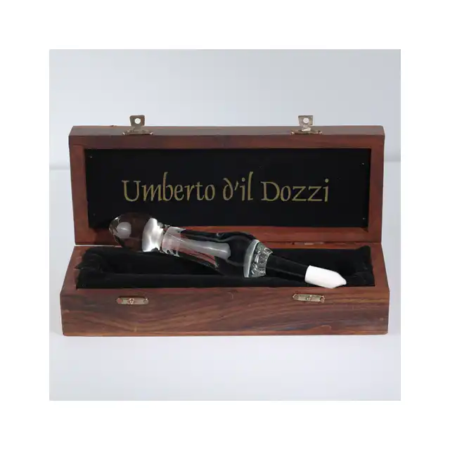Joyride – Umberto D'il Dozzi. Luksusowe i eleganckie, szklane dildo z pędzelkiem i drewnianą szkatułką. Produkt premium. 