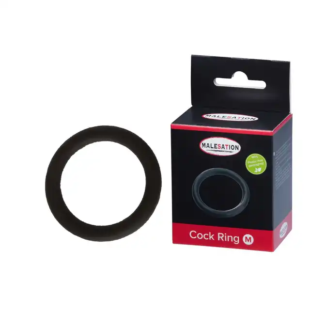 Malesation – Silicone Cock Ring M. Silikonowy pierścień erekcyjny w kolorze czarnym, 4 cm średnicy