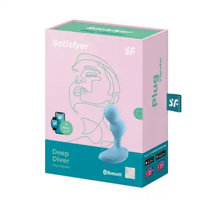 Satisfyer - Deep Diver Blue. Wibrator analny o nietypowym ultra stymulującym kształcie z 2 kulami, możliwość połączenia z aplikacją