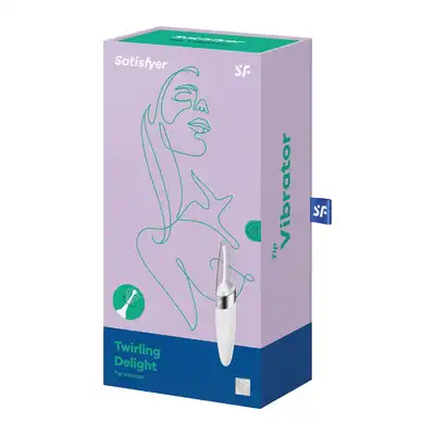 Satisfyer - Twirling Delight White. Wibrator łechtaczkowy do precyzyjnej stymulacji małą ruchomą główką, imponujący swoją mocą i eleganckim designem