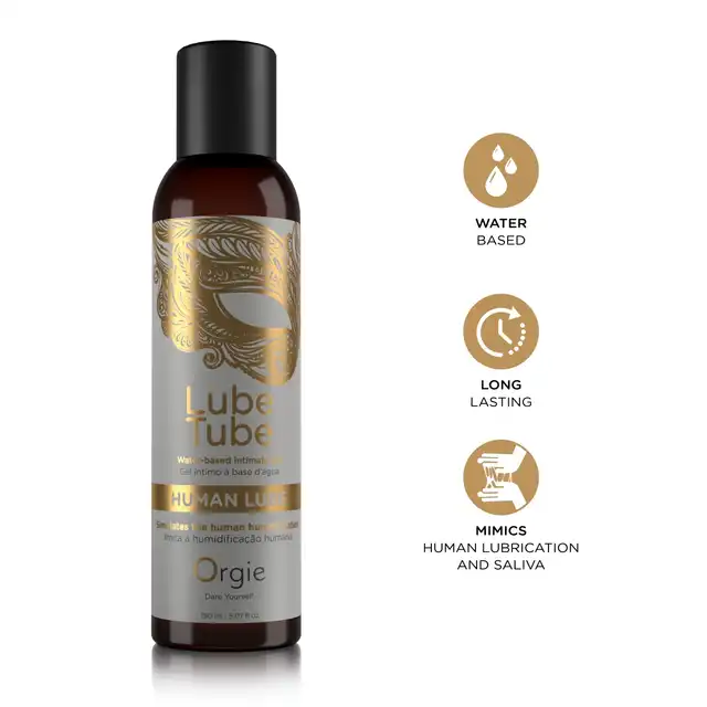Orgie - Human Lube 150ml. Wodny lubrykant o formule imitującej naturalne ludzkie nawilżenie, łagodzi suchość pochwy i wygładza skórę