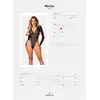Obsessive - Merlys Body M/L. Koronkowe body z długim rękawem i sznurowaniem w biodrach, eleganckie i podkreślające sylwetkę