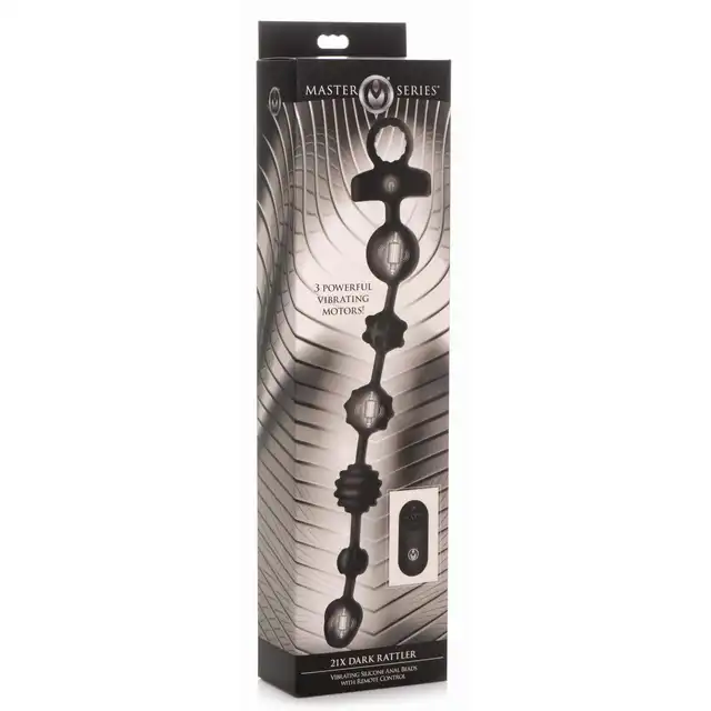 Master Series – Dark Rattler Vibrating Anal Beads. Unikalne zdalnie sterowane koraliki analne z intensywnymi wibracjami