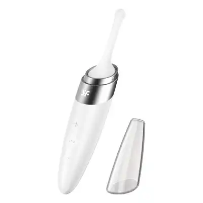 Satisfyer - Twirling Delight White. Wibrator łechtaczkowy do precyzyjnej stymulacji małą ruchomą główką, imponujący swoją mocą i eleganckim designem