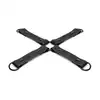 Bedroom Fantasies - Hogtie Restraint Cross. Czarny krzyżak do krępowania, połyskująca wegańska skóra z dużą wytrzymałością