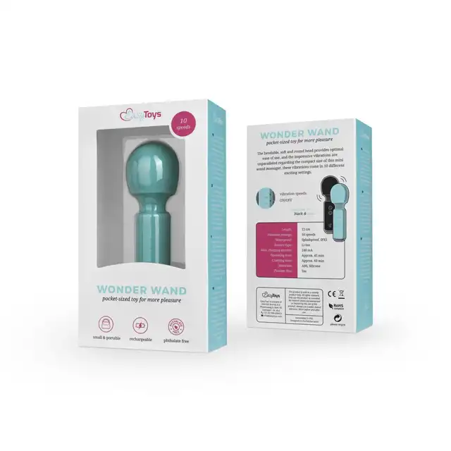 Easy Toys - Wonder Wand Blue. Magiczna różdżka o potężnej mocy i niedużym rozmiarze, rozkoszuj się mocnymi wibracjami 