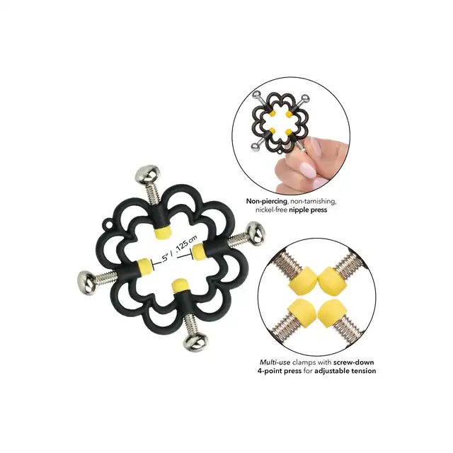 CalExotics - Boundless Nipple Grips. W pełni regulowane zaciski na sutki z 4 prasami, potężny uchwyt i zacisk w kształcie czterolistnych koniczyn