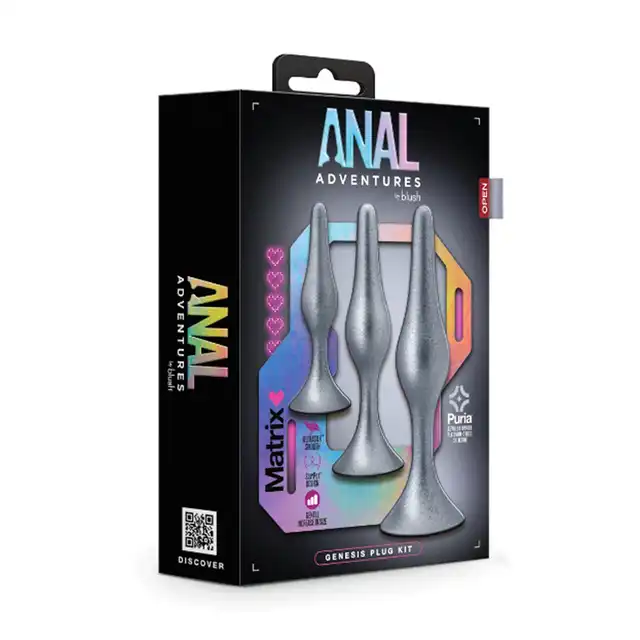 Anal Adventures - Matrix Genesis Plug Kit - zestaw stożkowych wtyczek analnych. Idealne do treningu dla początkujących!