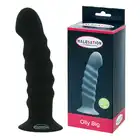 Malestation - Olly Dildo Black. Żebrowane silikonowe dildo z mocną przyssawką. Moc stymulacji. 
