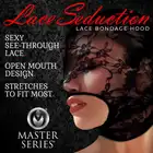 Master Series – Lace Seduction Mask. Seksowna czarna maska na całą twarz z kwiatowej koronki 