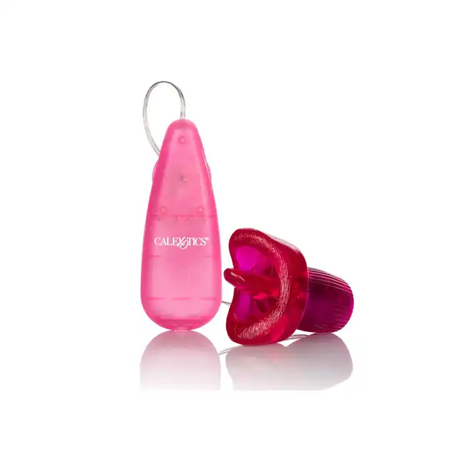 CalExotics - Clit Kisser Pink. Rozkoszny stymulator oralny do łechtaczki, drażniące wibracje regulowane pokrętłem