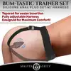 Master Series - Bum-Tastic Vibrating Anal Plug z Uprzężą i Pilotem. Wibrująca uprząż w formie bielizny z korkiem analnym