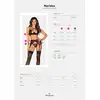 Obsessive - Norides Set M/L. Komplet bielizny o wyjątkowym designie, intrygująco wycięty, z połyskującym materiałem i koronkowymi wstawkami