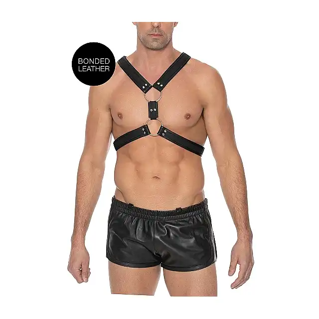 Ouch! - Scottish Harness - S/M. Krzyżowa, solidna uprząż męska w szkockim stylu. Świetny dodatek do sesji BDSM