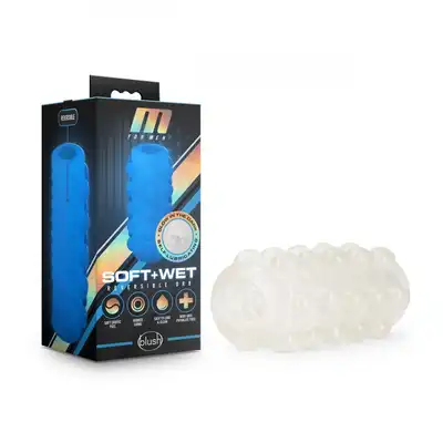M for Men - Soft and Wet - Reversible Orb Masturbator Frosted. Samonawilżający się dwustronny masturbator. Doskonały do zabrania w podróż. 